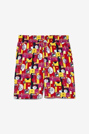 FILA Keme Printed Swim Shorts Black,Mens Clothing | CA.BHEKSZ023